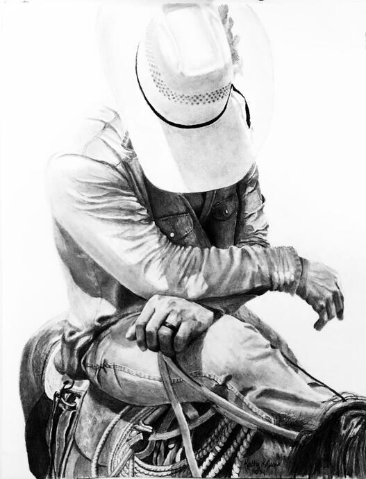 "Prayin' for Mike" 20x16 graphite