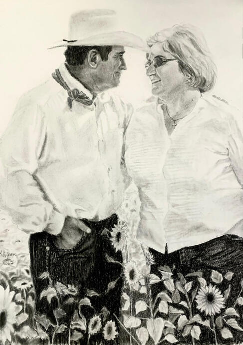 "Field of Life" 14x11 charcoal