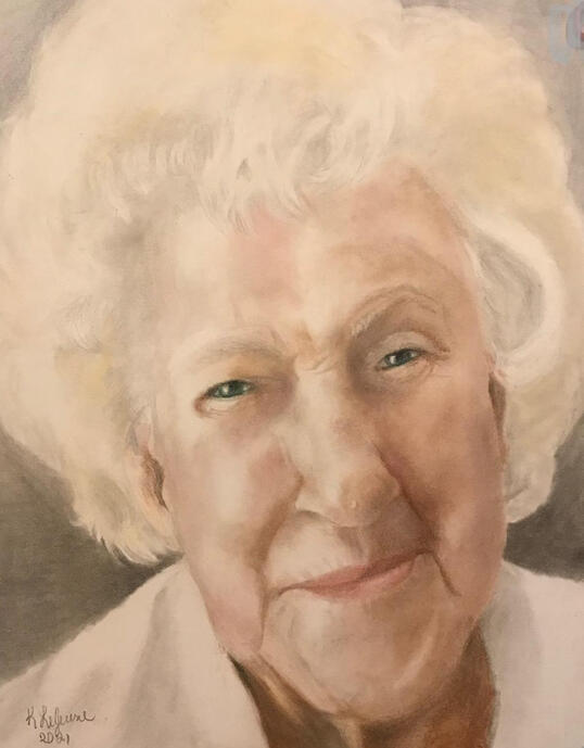 "A Hundred Years Young" 14x11 pastel pencils