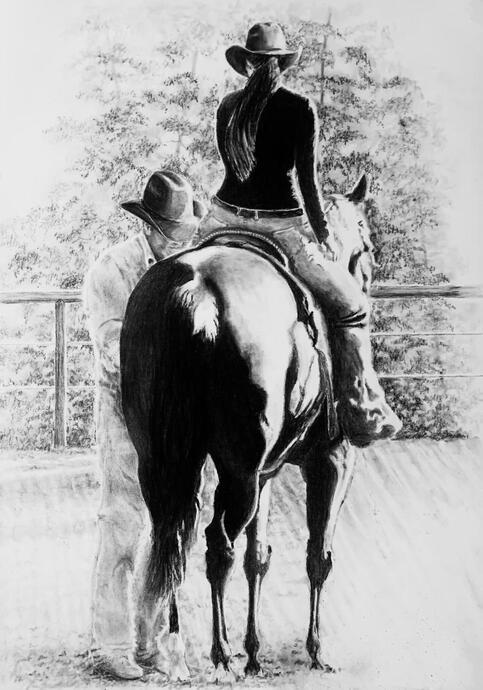 "A Father's Love" 24x18 Charcoal