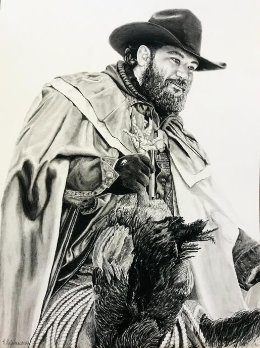 "Capitain" 24x18 Charcoal