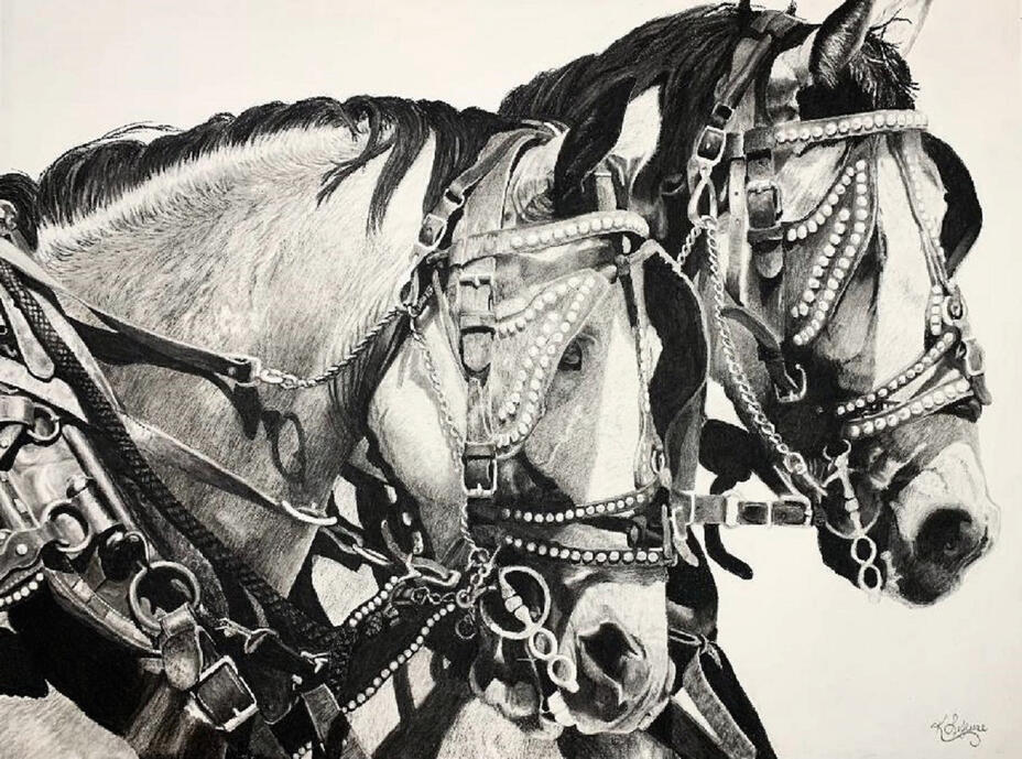 "Ties That Bind 18x24 Charcoal