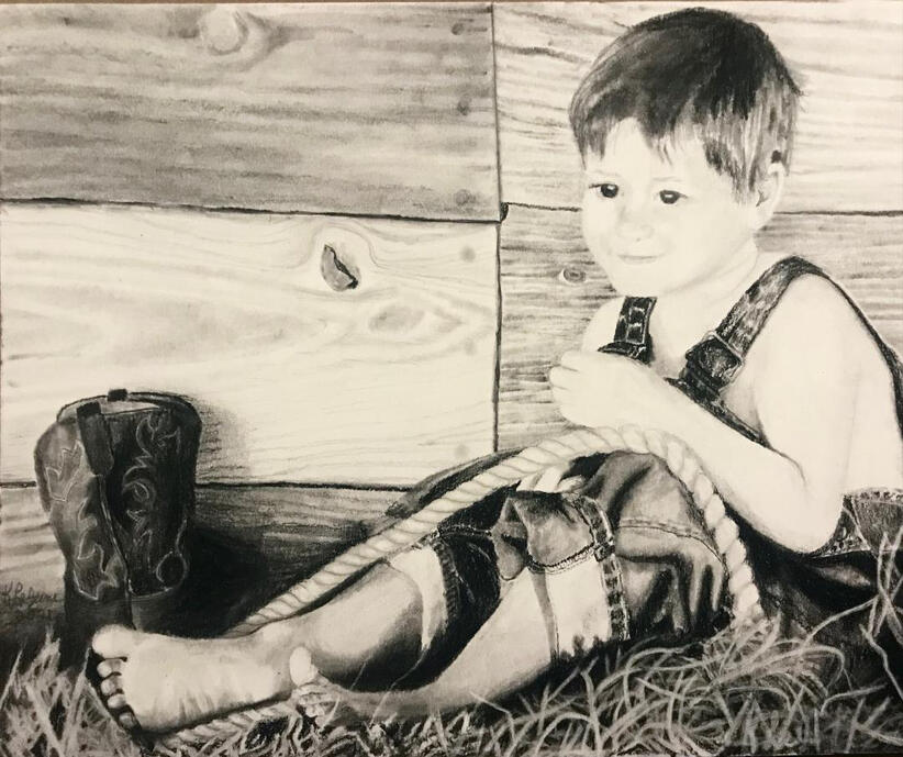 &quot;Garrison, Gone Too Soon&quot; 11x14 charcoal